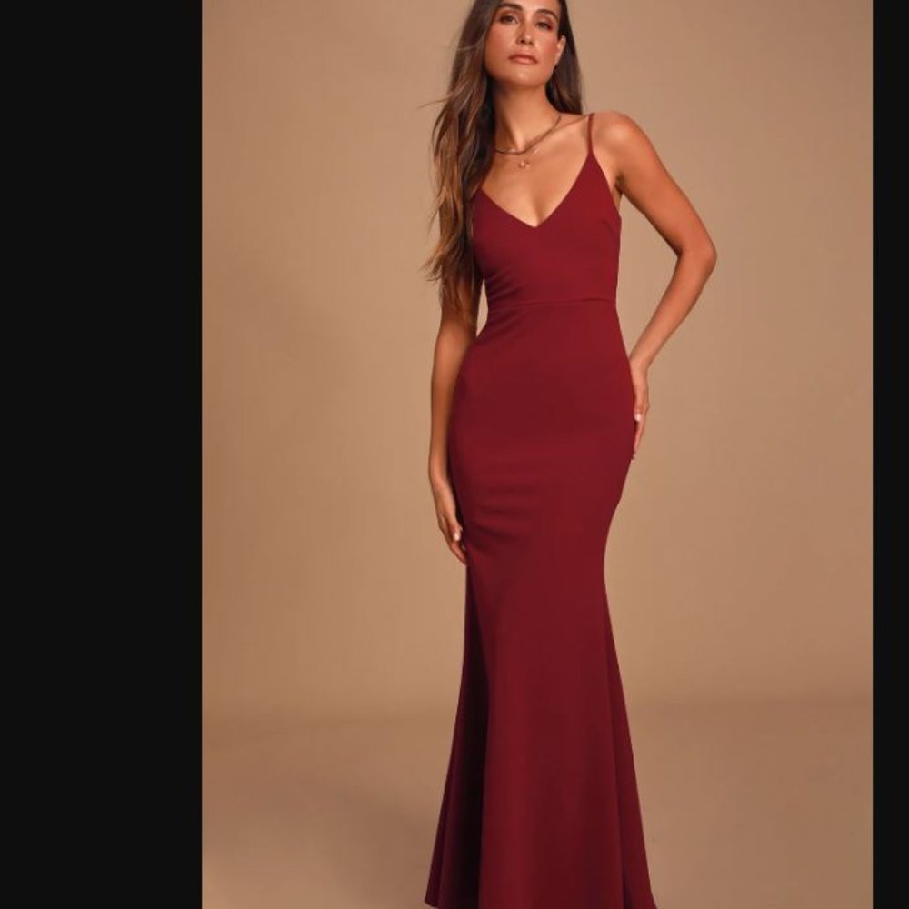 Lulus Infinite Glory Burgundy Wine Dress